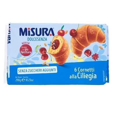 Cornuri Fara Zahar Cu Umplutura De Cirese Misura Dolcesenza 290G